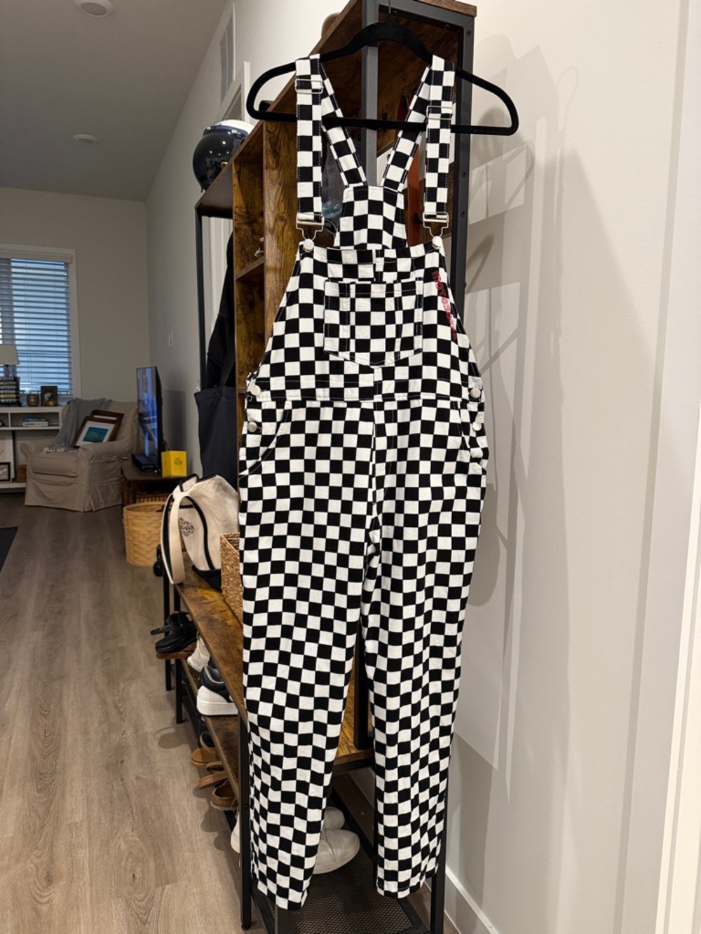 🏁🏁🏁 Cute Checkered Overalls 🏎️🏍️❤️